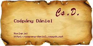 Csépány Dániel névjegykártya